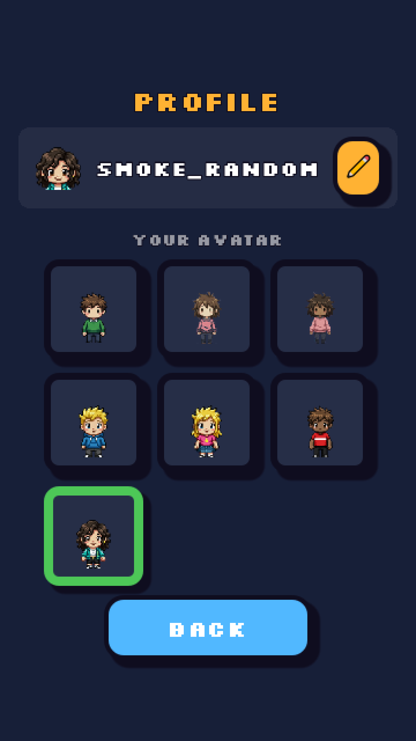 Character selection